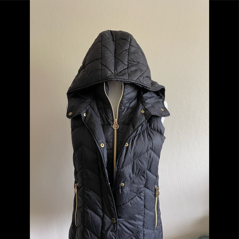 Michael Kors Black Winter Vest with Gold Detailing XS